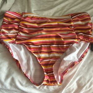 Island Rays Pink & Orange Swim Bottom - 3X NWOT